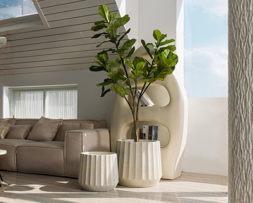 CUPCAKE - Pot décoratif intérieur 14" beige