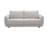 Sofa 3 places DAMIEN en tissu gris pâle, vue de face