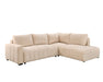 Divan lit sectionnel DARIO en tissu beige, vue en angle