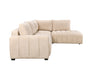 Divan lit sectionnel DARIO en tissu beige, vue de côté