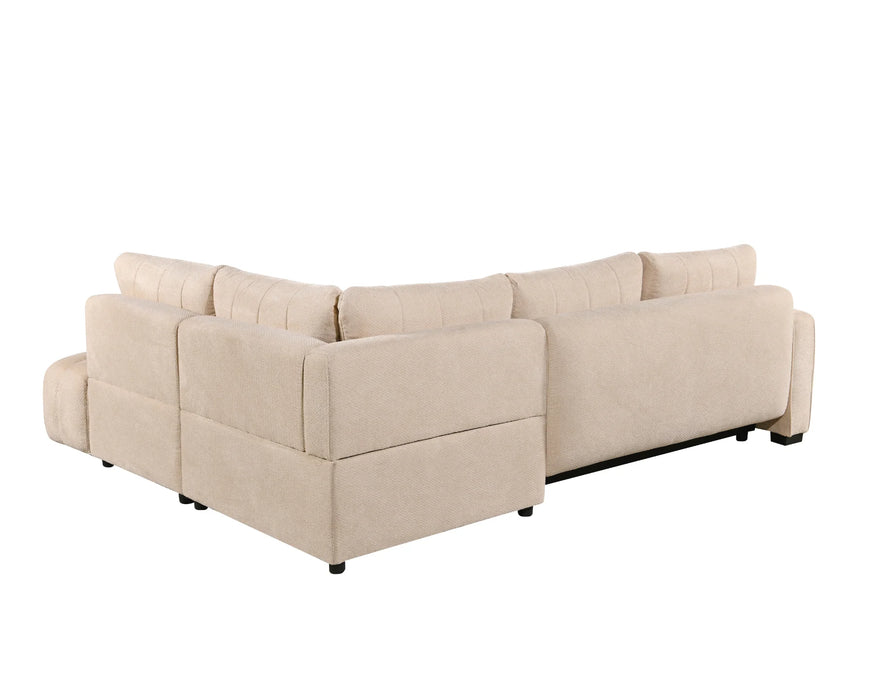 Vue arrière du sofa-lit sectionnel DARIO beige