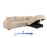 Sectionnel DARIO avec rangement sous méridienne ouvert, beige