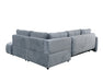 Vue arrière du sofa-lit sectionnel DARIO bleu ardoise