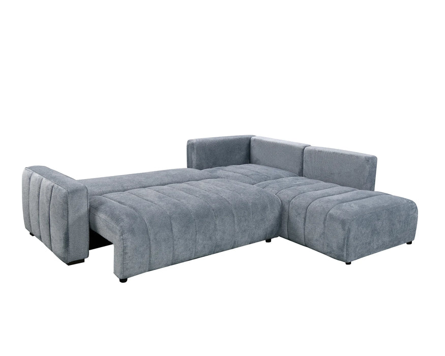 Sectionnel DARIO avec fonction lit ouverte, bleu ardoise