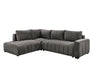 Divan lit sectionnel DARIO en tissu gris foncé, vue en angle côté gauche