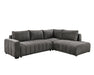 Divan lit sectionnel DARIO en tissu gris foncé, vue en angle