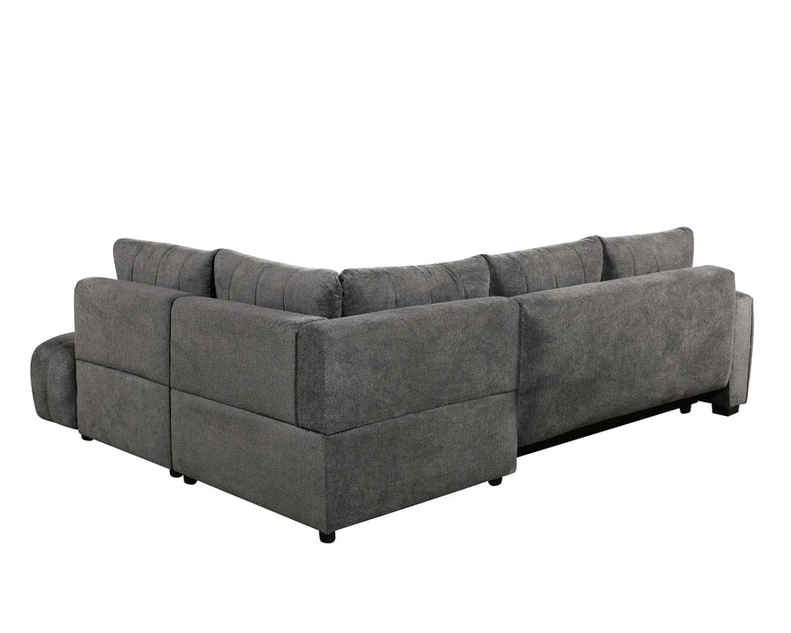 Vue arrière du sofa-lit sectionnel DARIO gris foncé