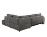 Vue arrière du sofa-lit sectionnel DARIO gris foncé