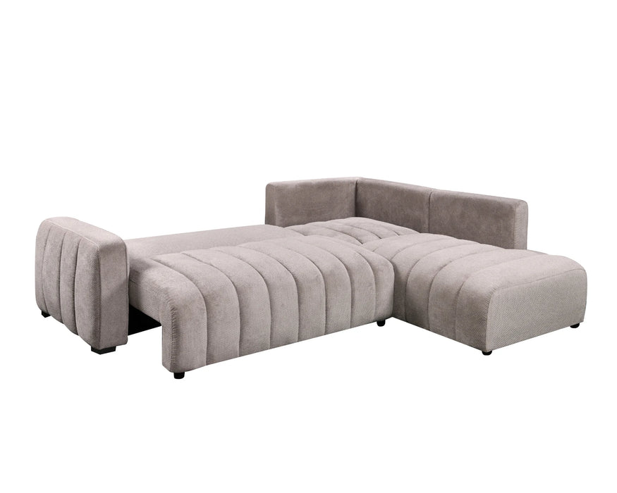 Sectionnel DARIO avec fonction lit ouverte, gris