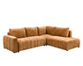 Divan lit sectionnel DARIO en tissu orange, vue en angle
