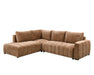 Divan lit sectionnel DARIO en tissu taupe, vue en angle côté gauche