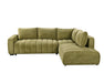 Divan lit sectionnel DARIO en tissu vert olive, vue de face