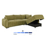 Sectionnel DARIO avec rangement sous méridienne ouvert, vert olive