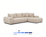Divan sectionnel Olivia beige crème, vue d'angle complète