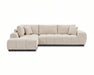 Divan sectionnel Olivia beige crème, configuration côté gauche