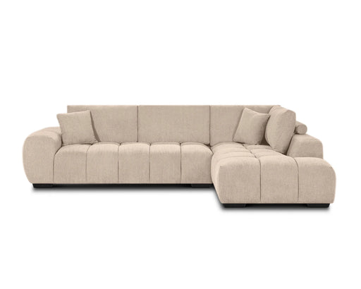 Divan sectionnel Olivia 120 pouces beige sable, vue de face