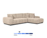 Divan sectionnel Olivia beige sable, vue d'angle complète