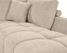 Zoom sur la chaise longue du divan olivia beige sable