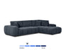 Divan sectionnel Olivia bleu nuit, vue d'angle complète