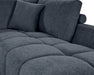 Zoom sur la chaise longue du divan olivia bleu nuit