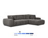 Divan sectionnel Olivia gris foncé, vue d'angle complète