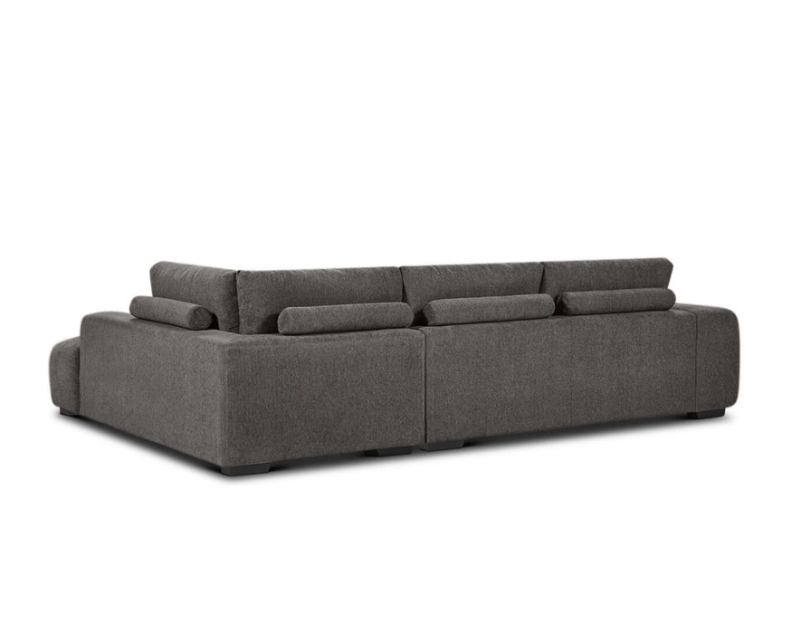 Divan sectionnel Olivia gris foncé, vue arrière