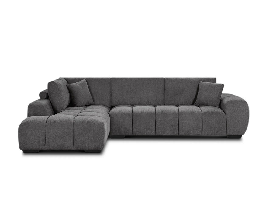Divan sectionnel Olivia gris foncé, configuration côté gauche