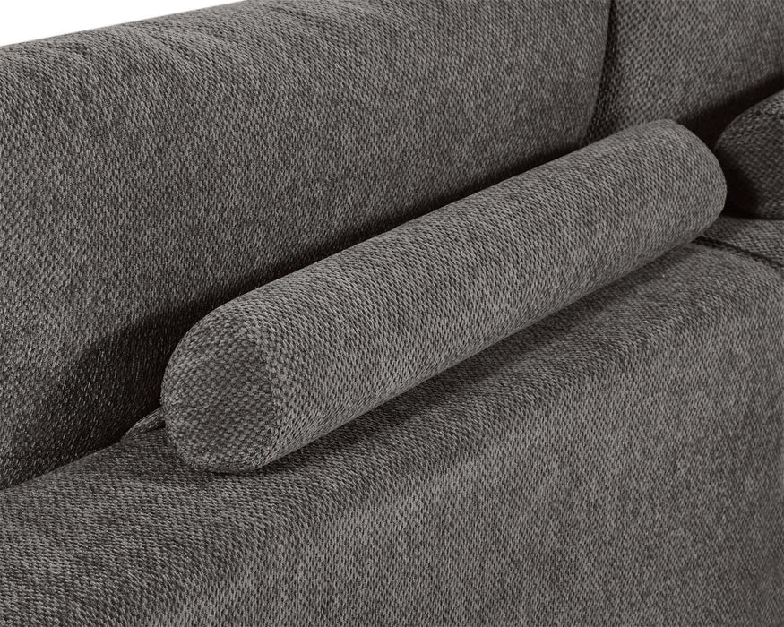 Détail de l'arrière du divan sectionnel Olivia gris foncé