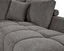 Zoom sur la chaise longue du divan olivia gris foncé
