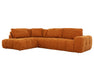 Divan sectionnel Olivia orange, vue d'angle complète