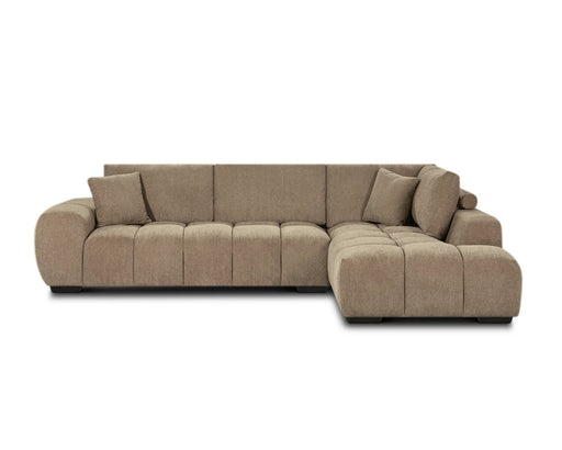 Divan sectionnel Olivia 120 pouces taupe, vue de face