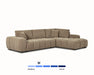 Divan sectionnel Olivia taupe, vue d'angle complète