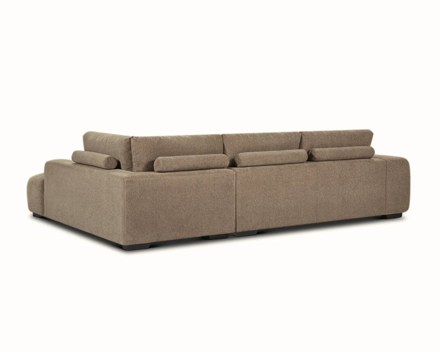 Divan sectionnel Olivia taupe, vue arrière