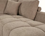Zoom sur la chaise longue du divan olivia taupe