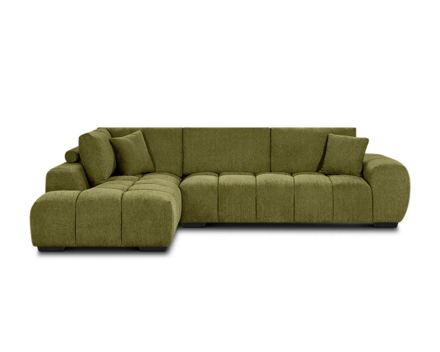 Divan sectionnel Olivia vert forêt, configuration côté gauche
