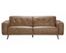 Divan DURANT mid-century en polyuréthane premium cognac, vue de face