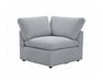 Module d'angle ENZO en tissu gris, vue en angle