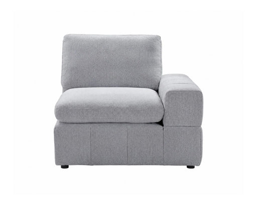 Module d'extrémité droite ENZO en tissu gris, vue de face