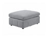 Ottoman ENZO en tissu gris, vue en angle