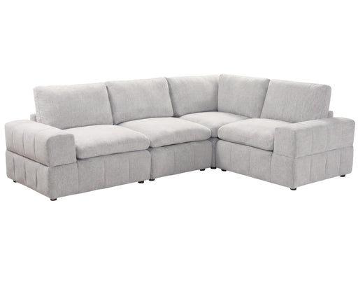 Sectionnel modulaire ENZO greige clair, angle vue chaise à gauche