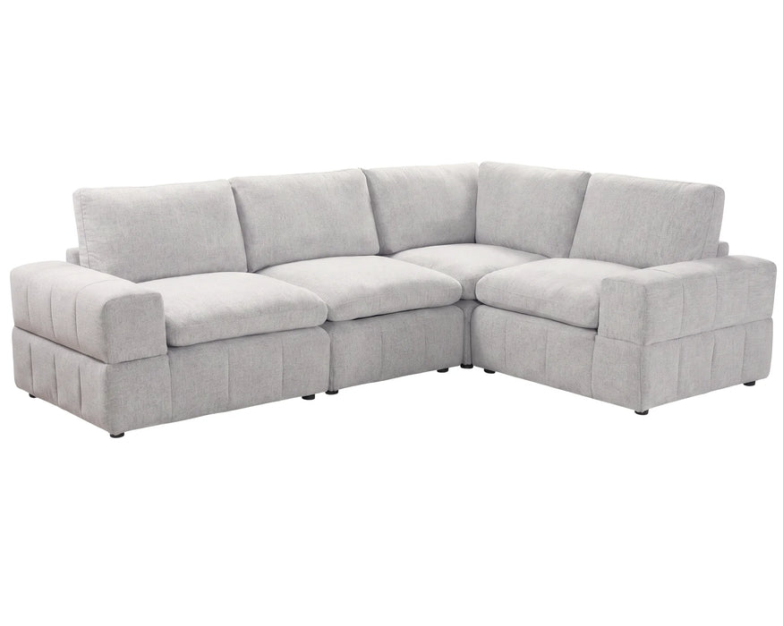 Sectionnel modulaire ENZO greige clair, angle vue chaise à gauche
