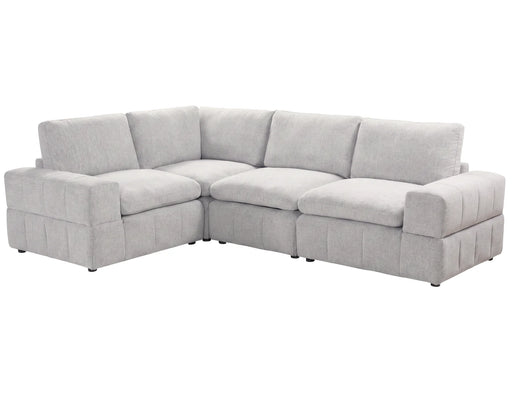 Sectionnel modulaire ENZO greige clair, angle vue chaise à droite