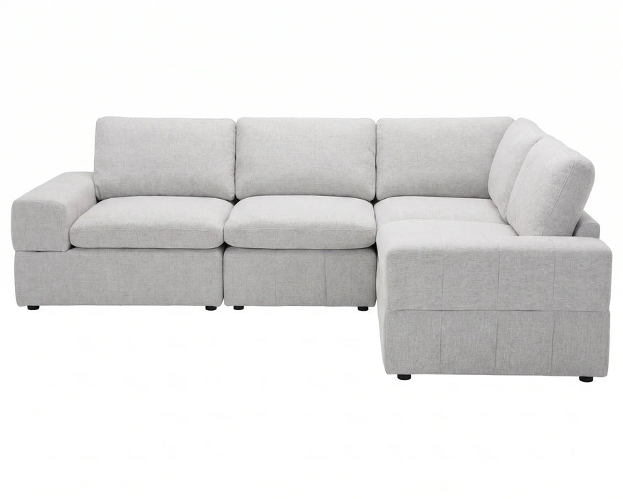 Sectionnel modulaire ENZO greige clair, vue de face droite