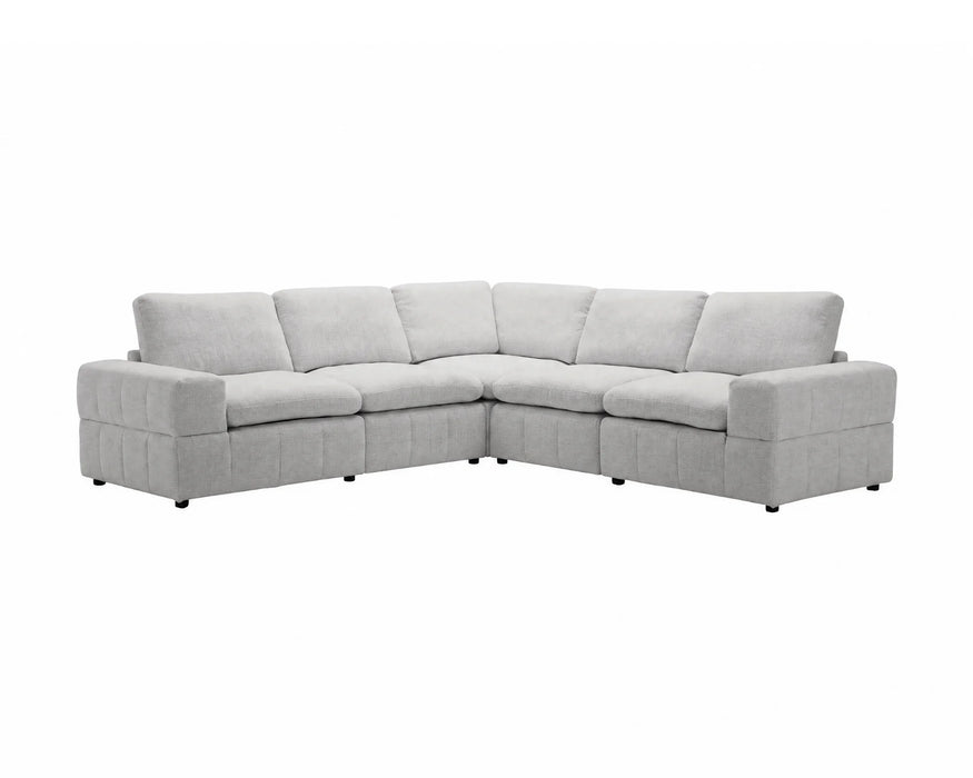Sectionnel modulaire ENZO greige clair, vue en angle