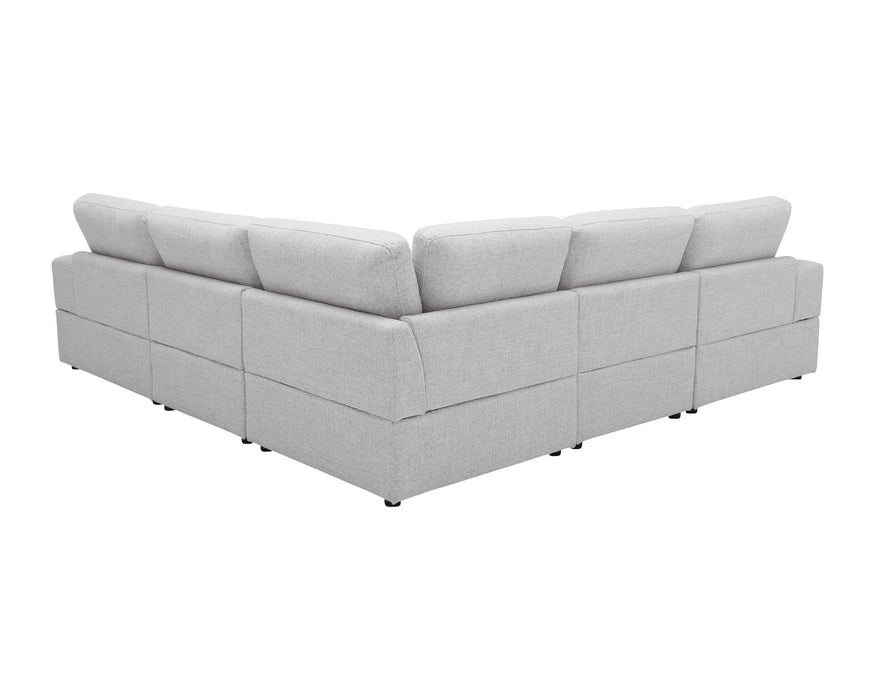 Vue arrière du sectionnel modulaire ENZO greige clair