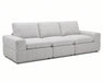 Sofa modulaire ENZO 3 places en tissu greige clair, vue en angle