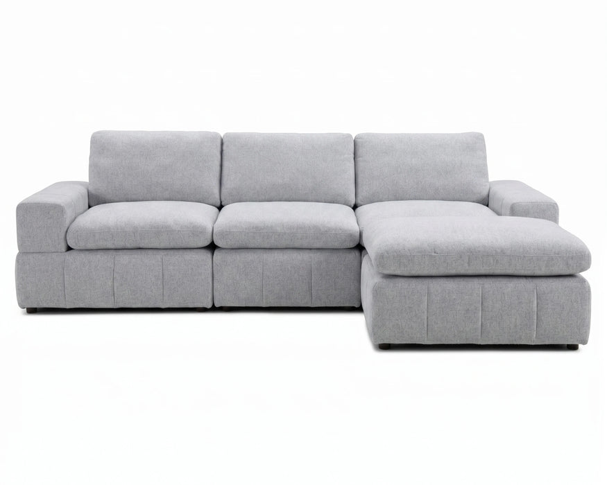 ENZO - Sofa sectionnel 120" gris clair