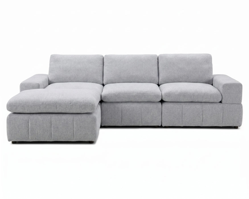 ENZO - Sofa sectionnel 120" gris clair