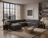 Sofa-lit sectionnel FELIX gris foncé, dans une chambre contemporaine