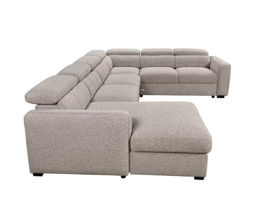 Sofa-lit sectionnel FELIX gris pâle, vue en angle haut